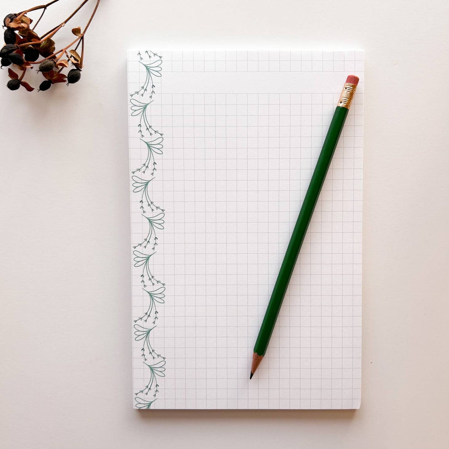 Modern Floral Graph Paper Notepad