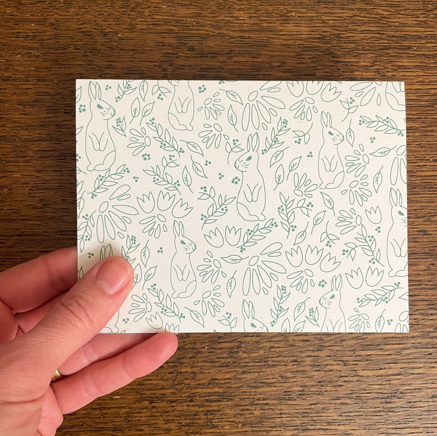 Photo of greeting card being held in hand.