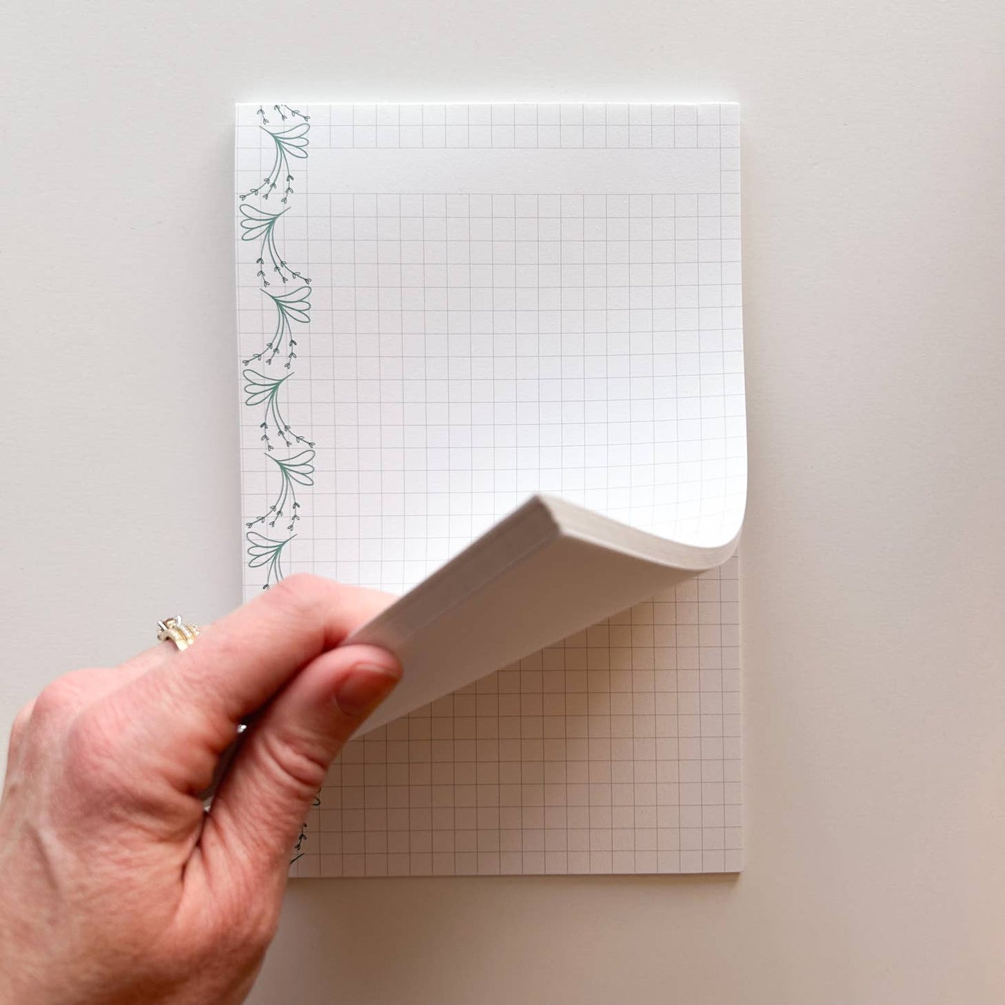 Modern Floral Graph Paper Notepad