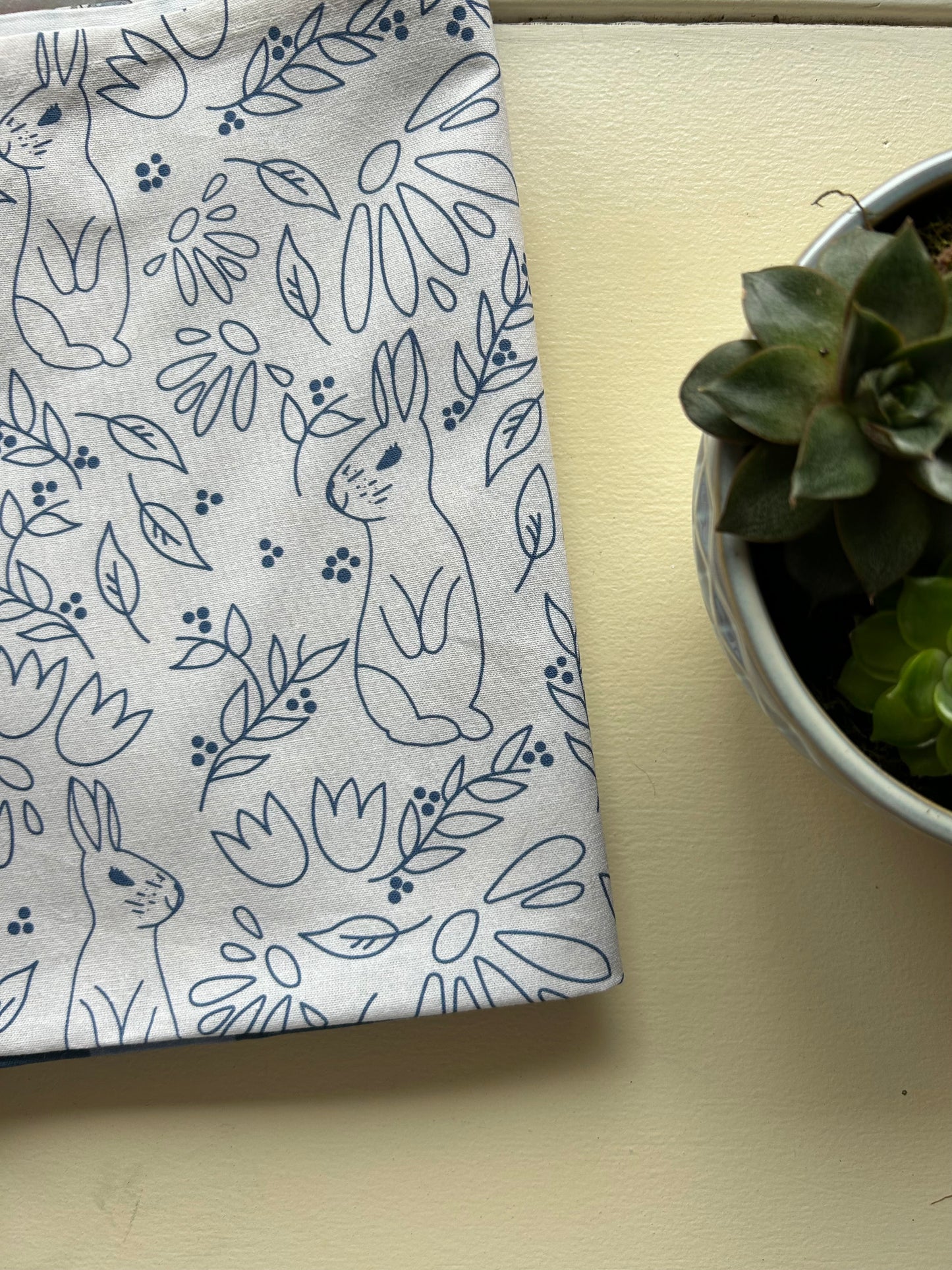 Bunny Floral Cotton Kitchen Towel