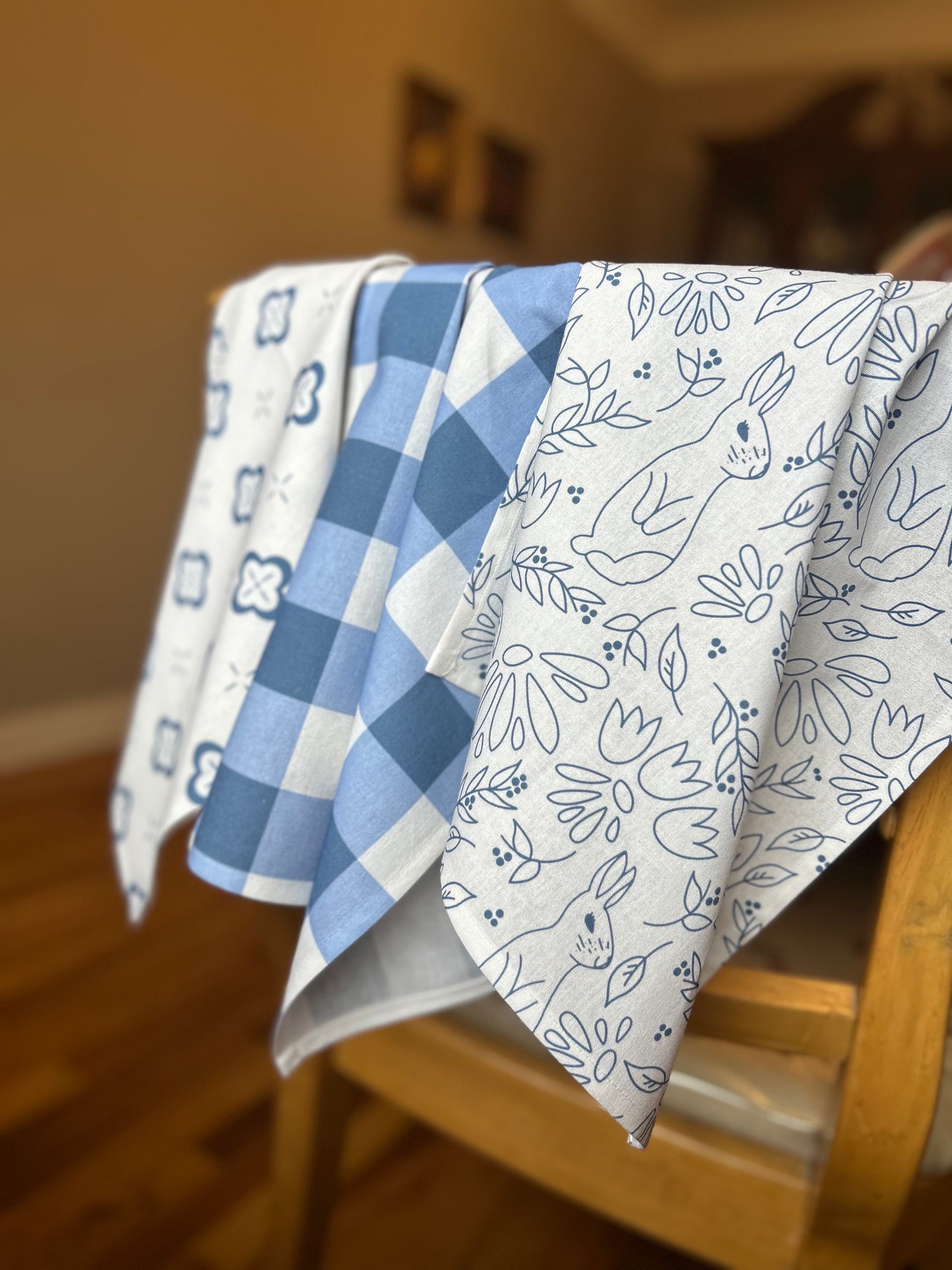 Bunny Floral Cotton Kitchen Towel